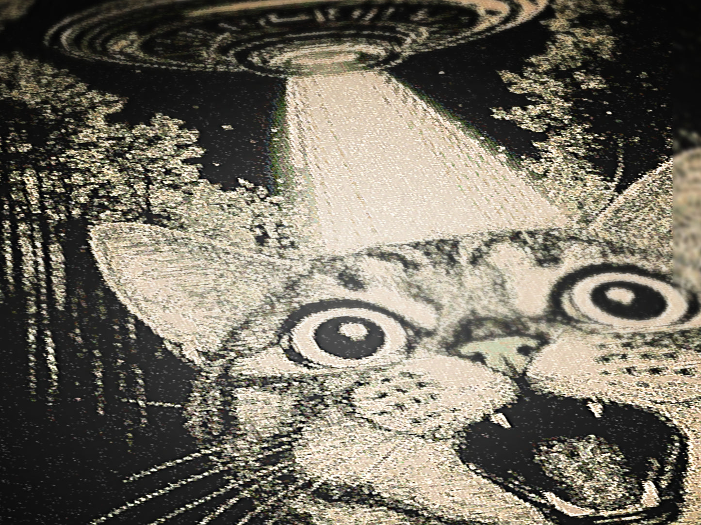 UFO Cat Abduction, Jacquard Woven Blanket, UFO Cat Selfie Funny Tapestry, Alien Home Wall Hanging Decor, Cat Lover Gifts