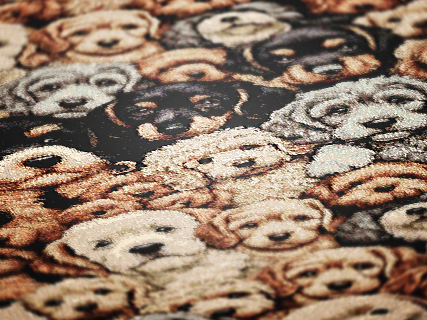 Dogs Throw Blanket, Cottagecore Cute Puppies Print, Whimsical Grandmacore Kitsch Home Decor, Woven Large Tapestry, Cozy Dog Lover Gift