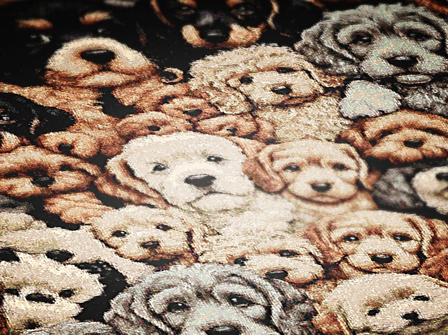 Dogs Throw Blanket, Cottagecore Cute Puppies Print, Whimsical Grandmacore Kitsch Home Decor, Woven Large Tapestry, Cozy Dog Lover Gift