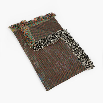 Sasquatch Jacquard Woven Blanket, Retro Bigfoot Cross Stitch Inspired Cryptid Throw Tapestry, Spooky Monster Decor, Cryptozoology Gift