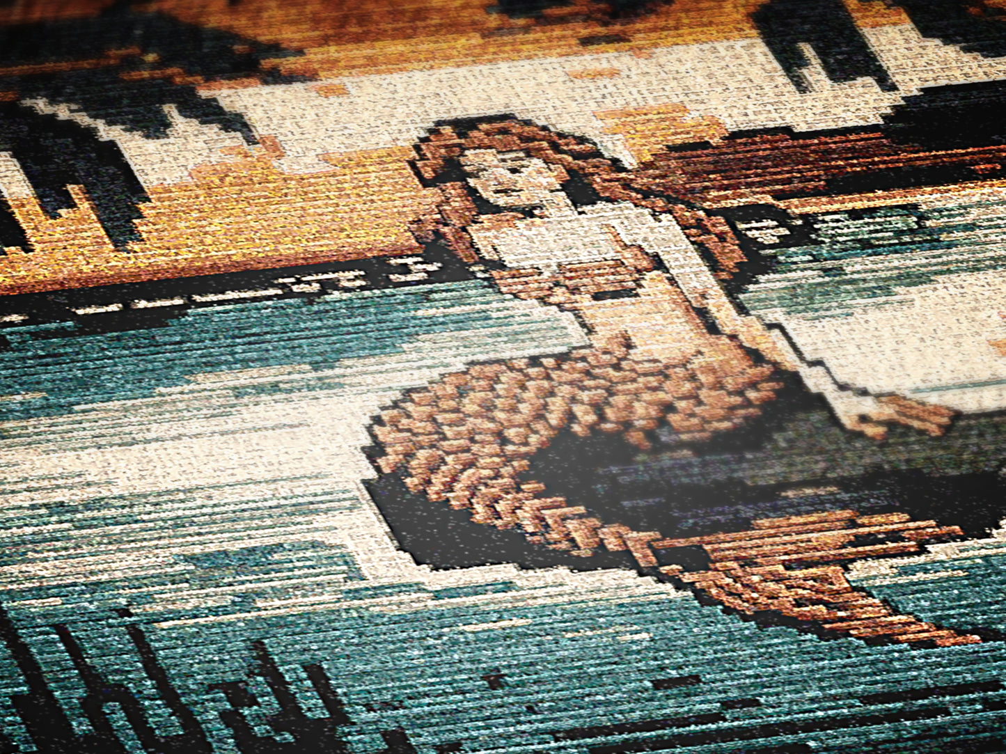 The Mermaid Wall Art Tapestry, Mermaidcore Wall Art Siren Beach Decor, Throw Blanket Woven Travel Poster, Cross Stitch Inspired Wall Decor