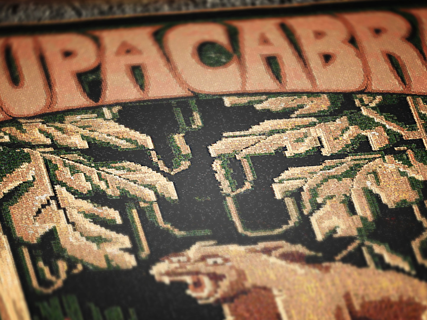 Chupacabra Jacquard Woven Blanket, Retro Cross Stitch Inspired Cryptid Throw Tapestry, Spooky Monster Decor, Cryptozoology Gift