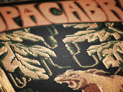 Chupacabra Jacquard Woven Blanket, Retro Cross Stitch Inspired Cryptid Throw Tapestry, Spooky Monster Decor, Cryptozoology Gift