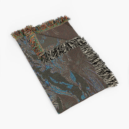 Art Nouveau Zodiac Leo Woven Fringe Blanket