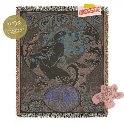 Art Nouveau Zodiac Virgo Woven Fringe Blanket
