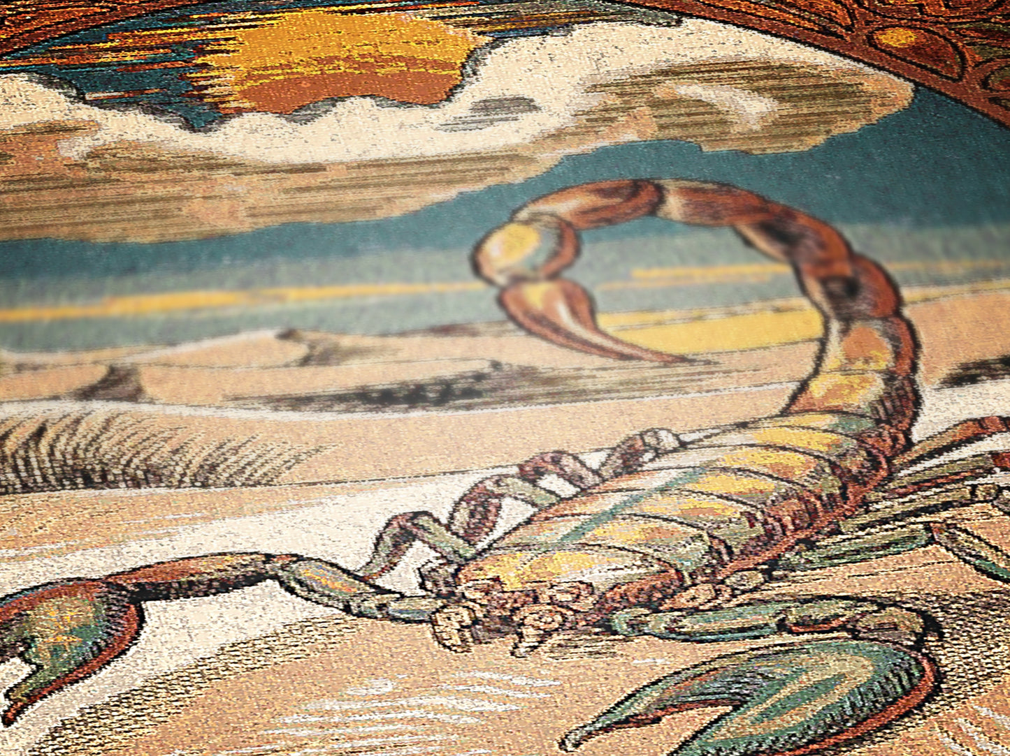 Art Nouveau Zodiac Scorpio Woven Fringe Blanket