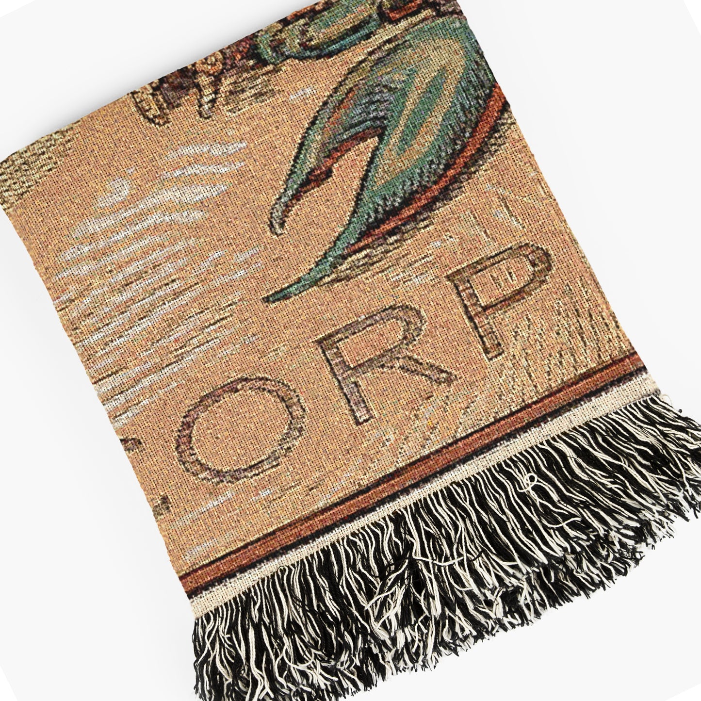 Art Nouveau Zodiac Scorpio Woven Fringe Blanket