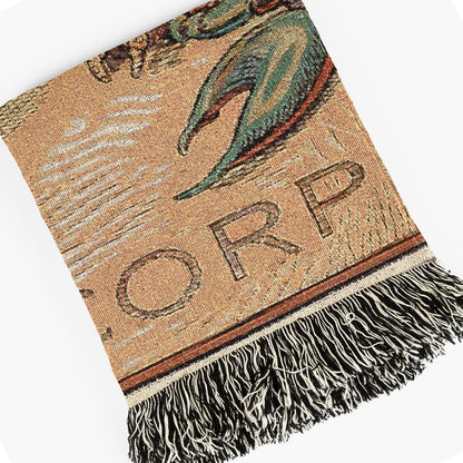 Art Nouveau Zodiac Scorpio Woven Fringe Blanket