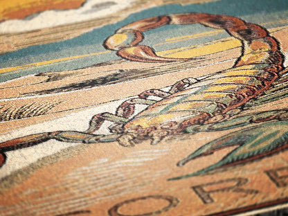 Art Nouveau Zodiac Scorpio Woven Fringe Blanket