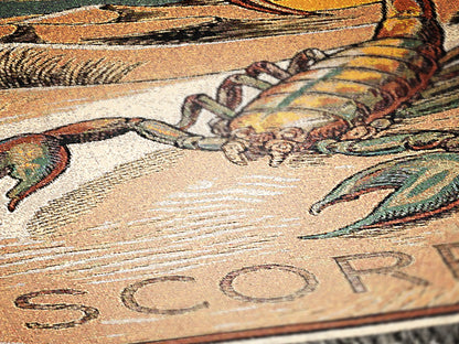 Art Nouveau Zodiac Scorpio Woven Fringe Blanket