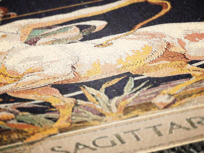 Art Nouveau Zodiac Sagittarius Woven Fringe Blanket