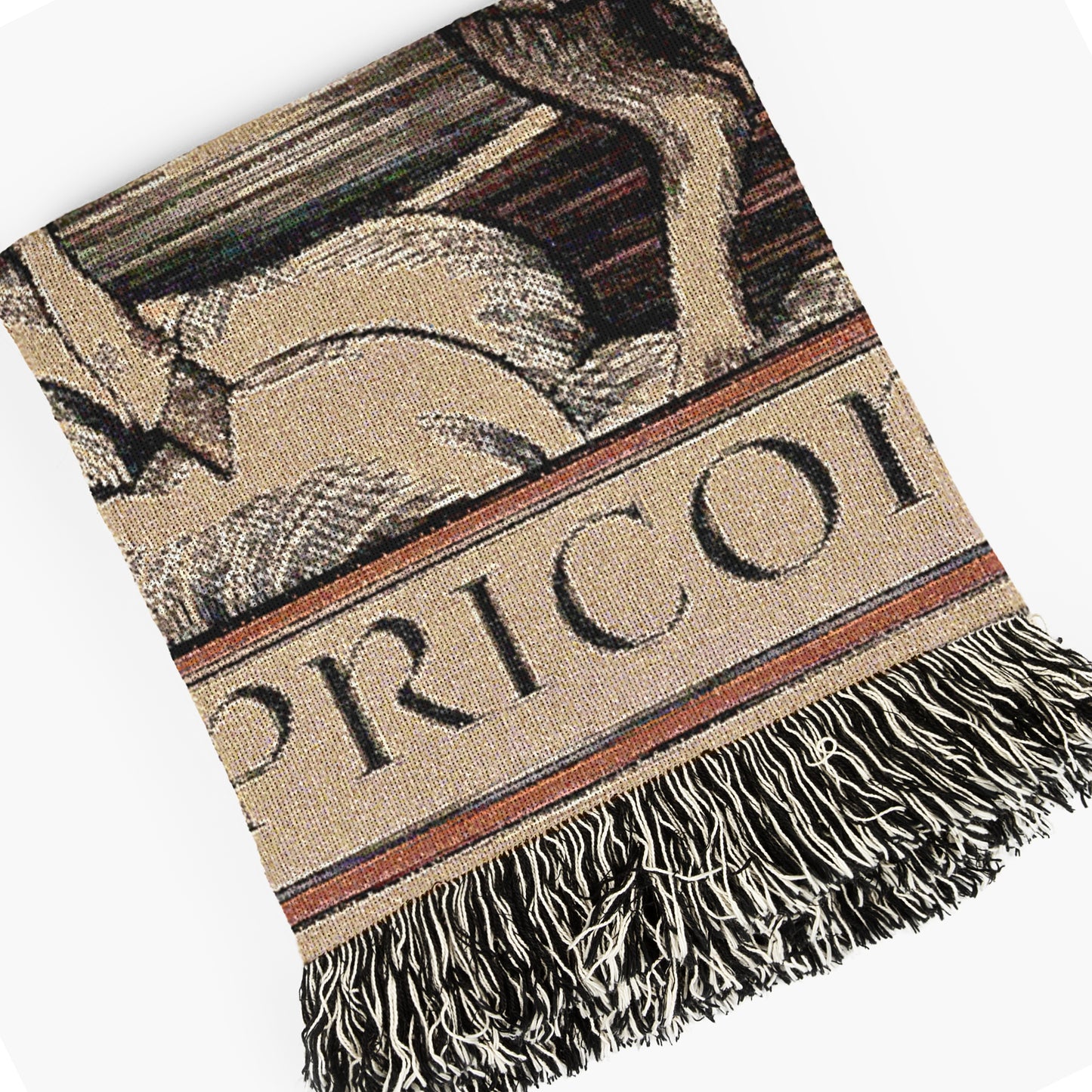 Art Nouveau Zodiac Capricorn Woven Fringe Blanket