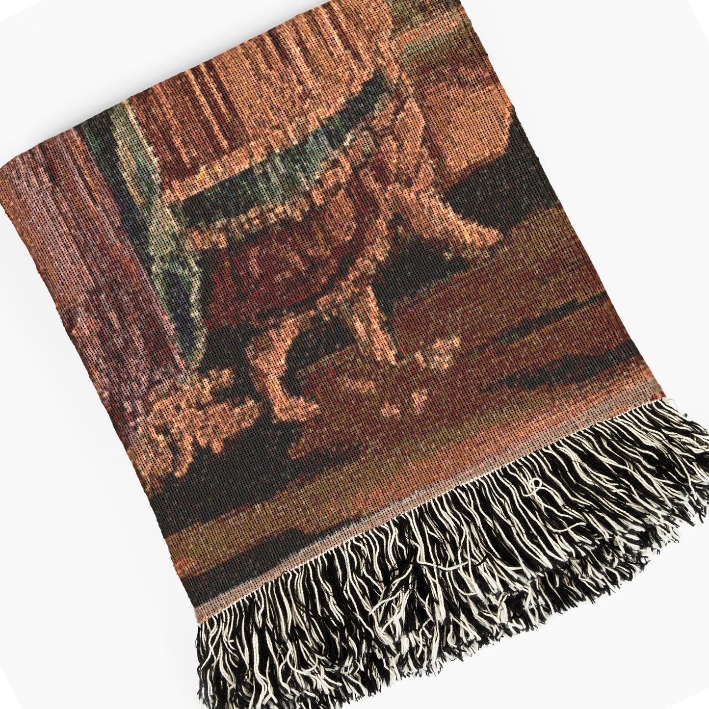 Renaissance Medieval UFO Abduction Woven Blanket, Alien Tapestry Throw, Surreal Art Home Decor, Sci-Fi Classical Painting