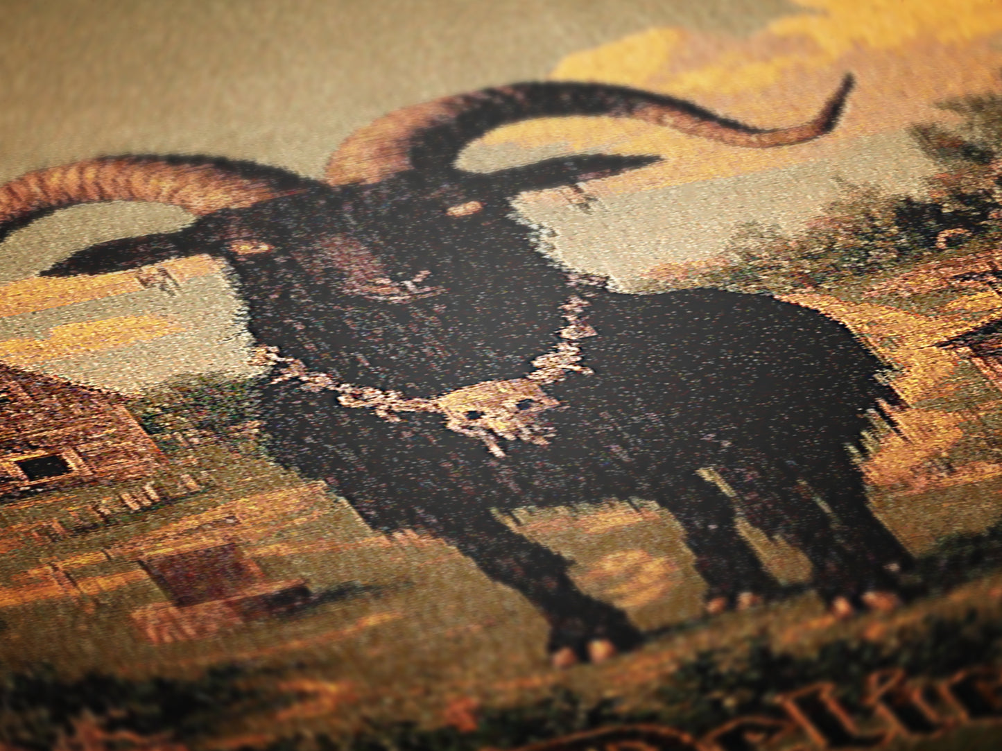 Live Deliciously Black Phillip - Satanic Goat Woven Throw Blanket - Wiccan Woven Tapestry - Witchy Gothic Home Jacquard Throw Tapestry