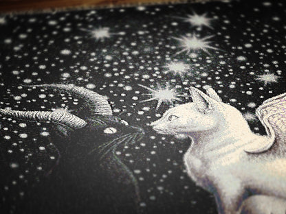 Mystical Cat Woven Blanket, Cozy Woven Throw for Cat Lovers, Celestial Whimsigoth Decor, Gift for Pet Owners, Home Warmth, Celestial Gifts