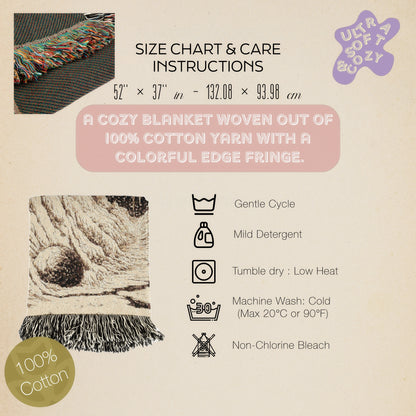 Cosmic Woven Blanket, Space Art Throw, Whimsigoth Decor, Gift for Astronomy Lover, Perfect for Stargazing, Intergalactic Cozy