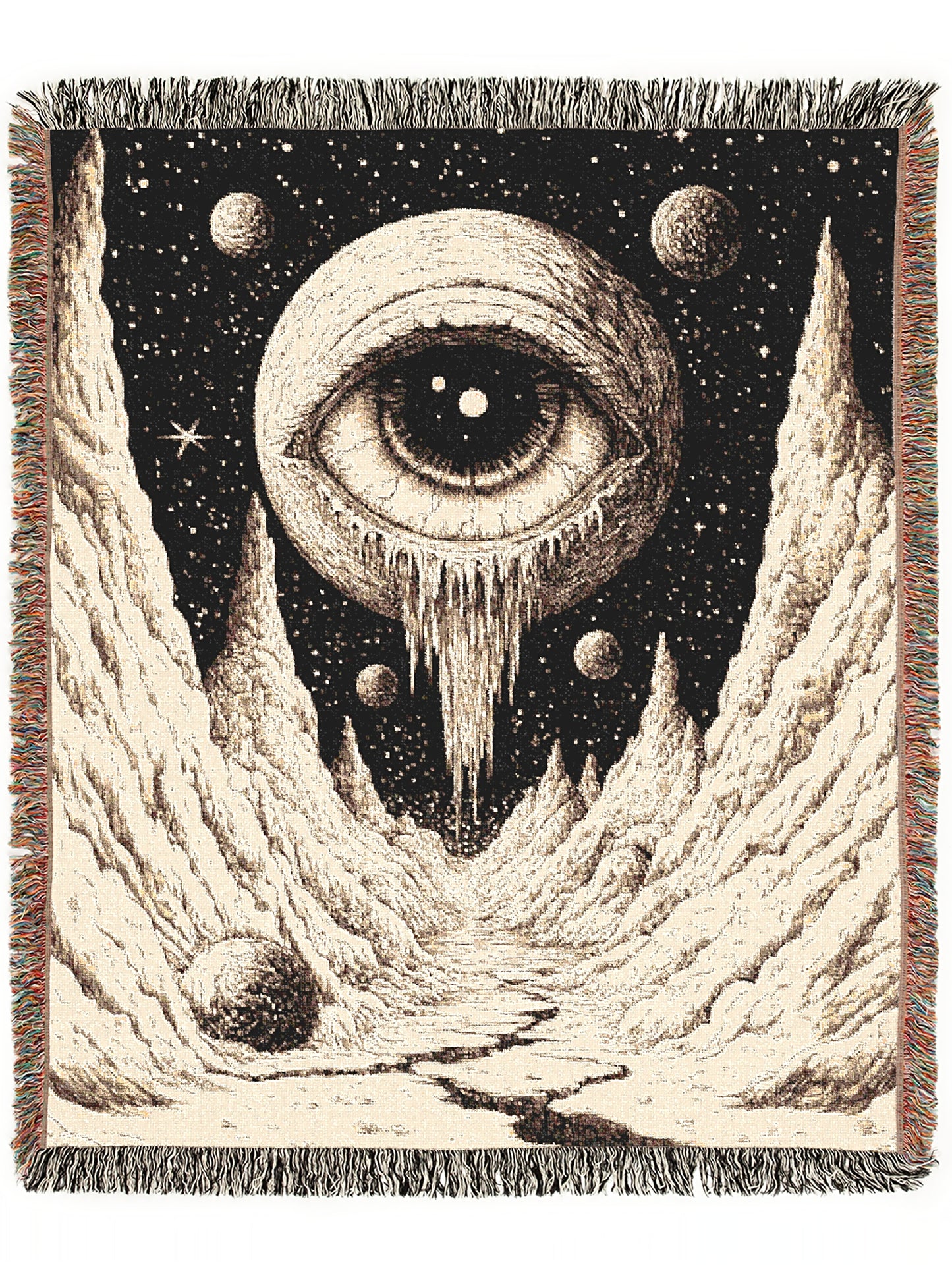 Cosmic Woven Blanket, Space Art Throw, Whimsigoth Decor, Gift for Astronomy Lover, Perfect for Stargazing, Intergalactic Cozy