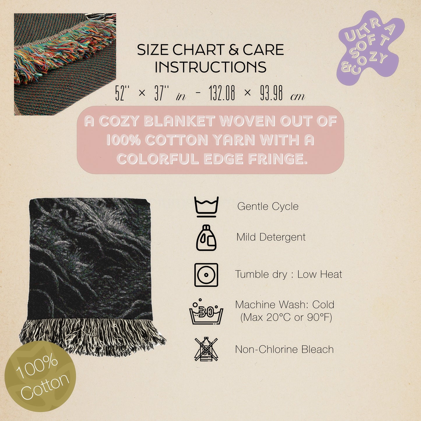 Moonlit Forest Woven Blanket - Cozy Throw for Home Decor, Gift for Nature Lovers, Perfect for Camping, Cozy Nights, and Housewarming