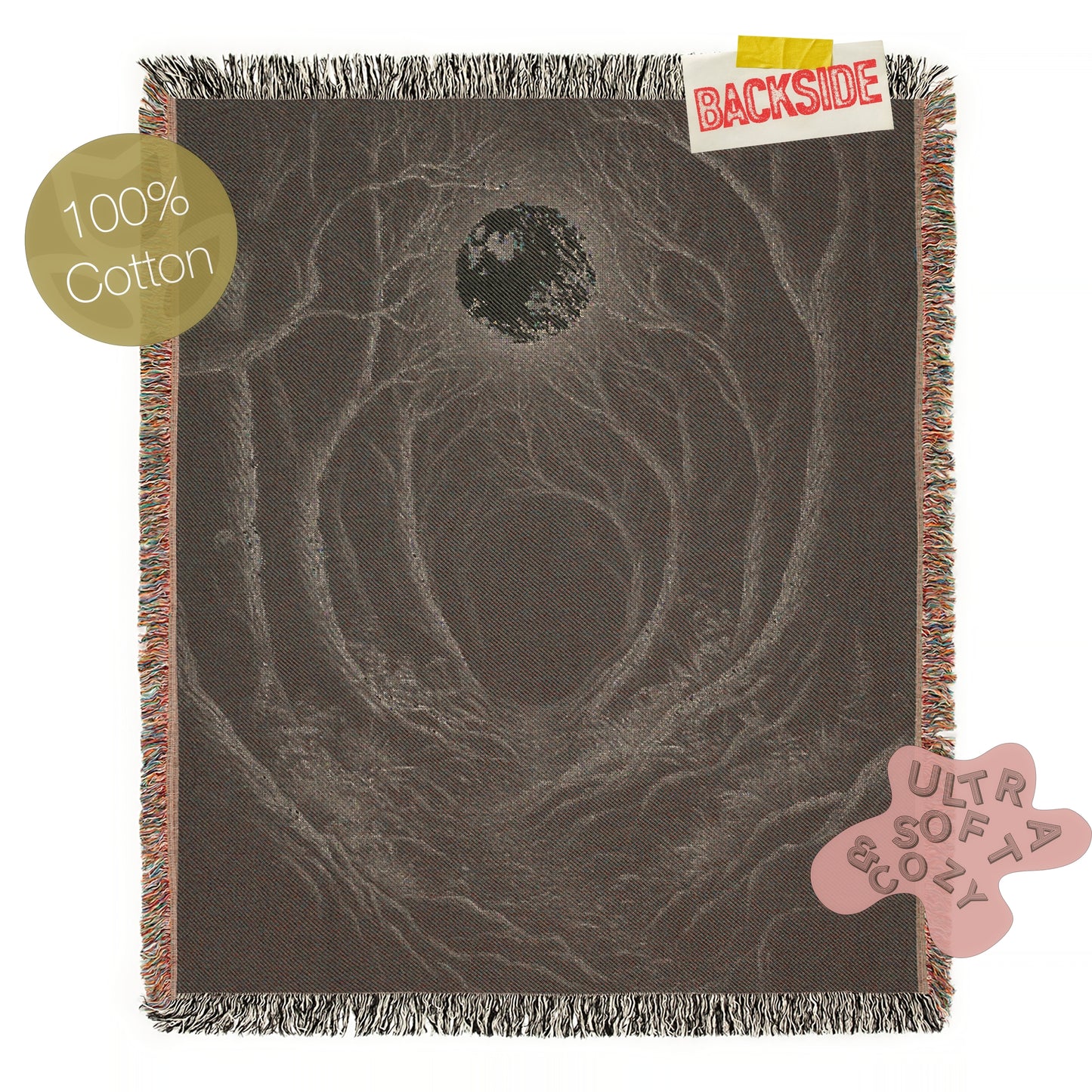 Moonlit Forest Woven Blanket - Cozy Throw for Home Decor, Gift for Nature Lovers, Perfect for Camping, Cozy Nights, and Housewarming