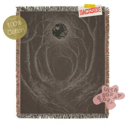 Moonlit Forest Woven Blanket - Cozy Throw for Home Decor, Gift for Nature Lovers, Perfect for Camping, Cozy Nights, and Housewarming