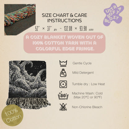Cthulhu Tentacles In Space Woven Blanket, Cozy Throw for Stargazers, Whimsigoth Decor And Gifts, Astronomy Lovers