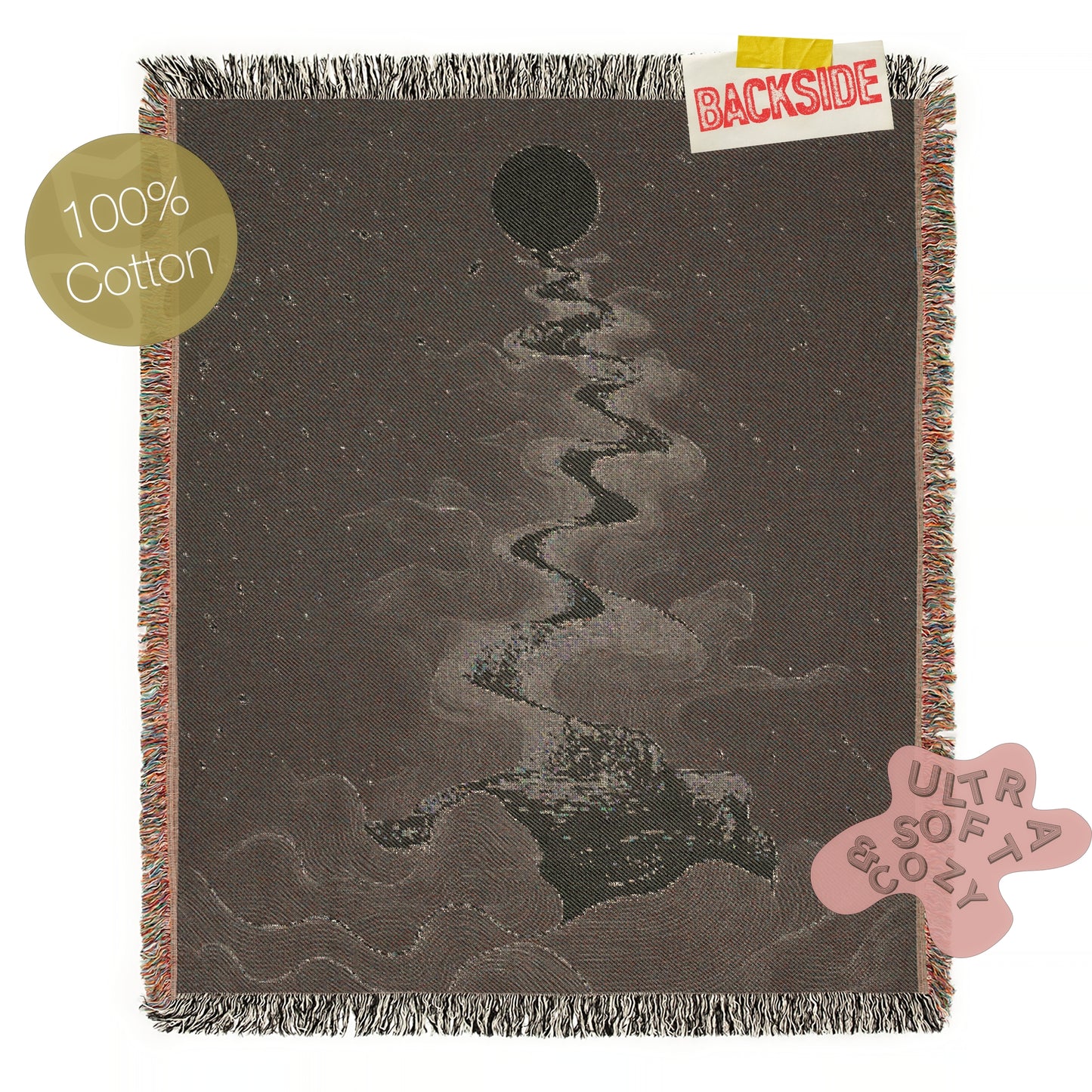 Cosmic Waves Woven Blanket, Celestial Whimsigoth Decor for Home, Space Lover Gift, Astronomy Starry Night Blanket, Dreamy Bedroom Accent