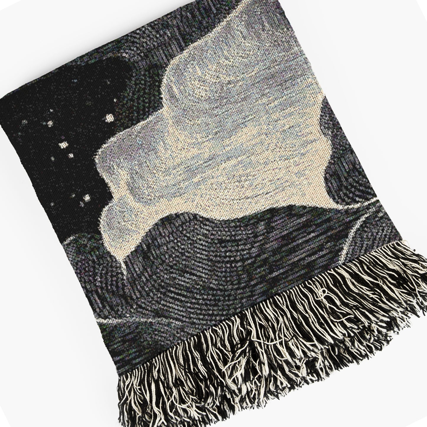 Cosmic Waves Woven Blanket, Celestial Whimsigoth Decor for Home, Space Lover Gift, Astronomy Starry Night Blanket, Dreamy Bedroom Accent