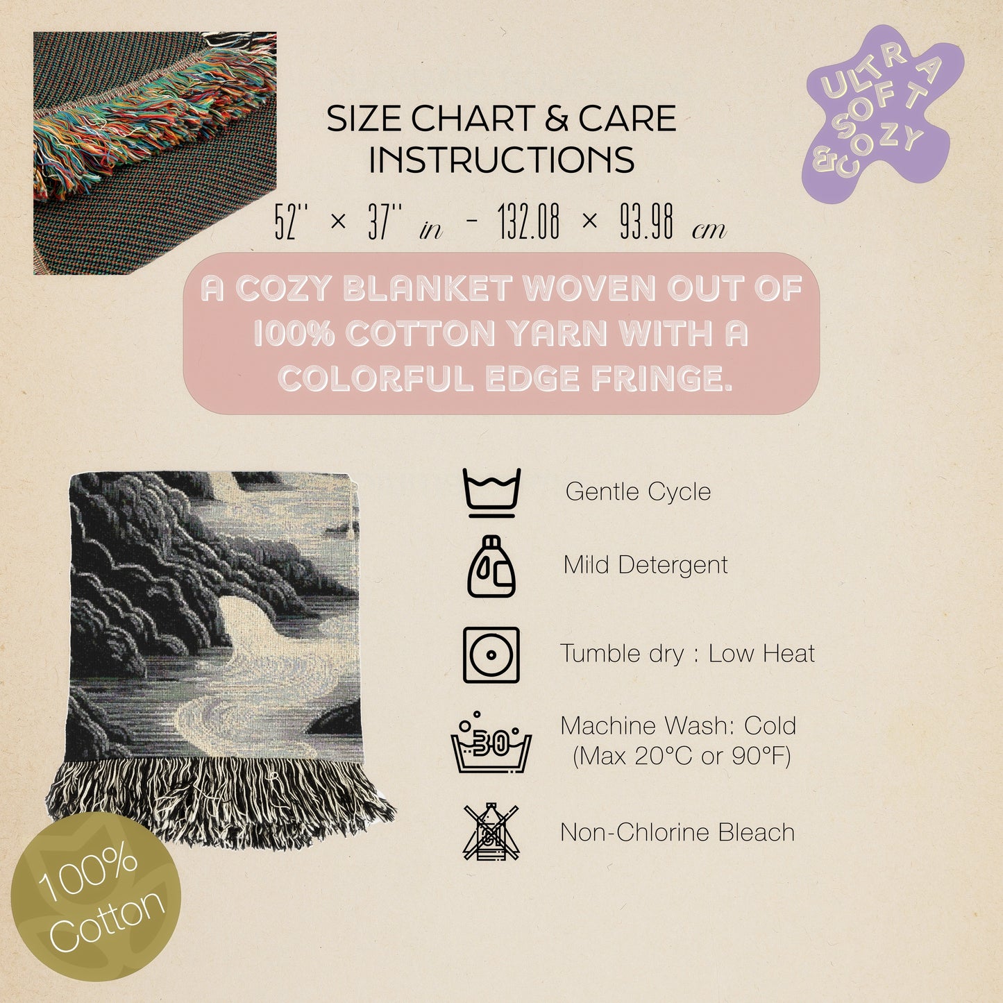 Celestial Woven Blanket, Cozy Throw for Nighttime Stargazers, Gift for Astronomy Lovers, Soft Home Accents, Whimsigoth Decor