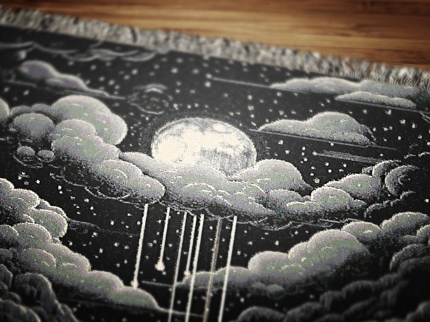 Celestial Woven Blanket, Cozy Throw for Nighttime Stargazers, Gift for Astronomy Lovers, Soft Home Accents, Whimsigoth Decor