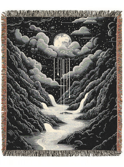 Celestial Woven Blanket, Cozy Throw for Nighttime Stargazers, Gift for Astronomy Lovers, Soft Home Accents, Whimsigoth Decor