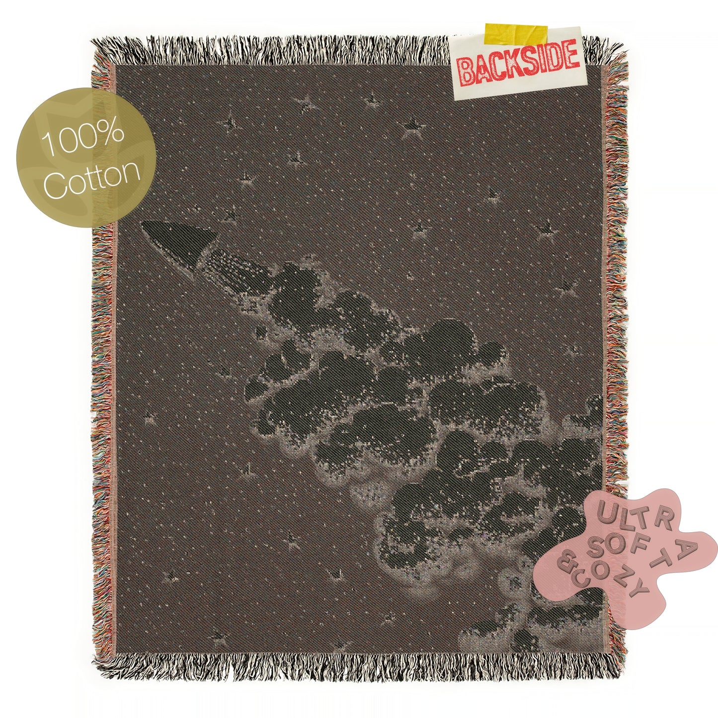 Cosmic Dreams Woven Blanket, Space Themed Throw for Stargazers, Cozy & Whimsigoth Decor, Night Sky Gift, Celestial Tapestry