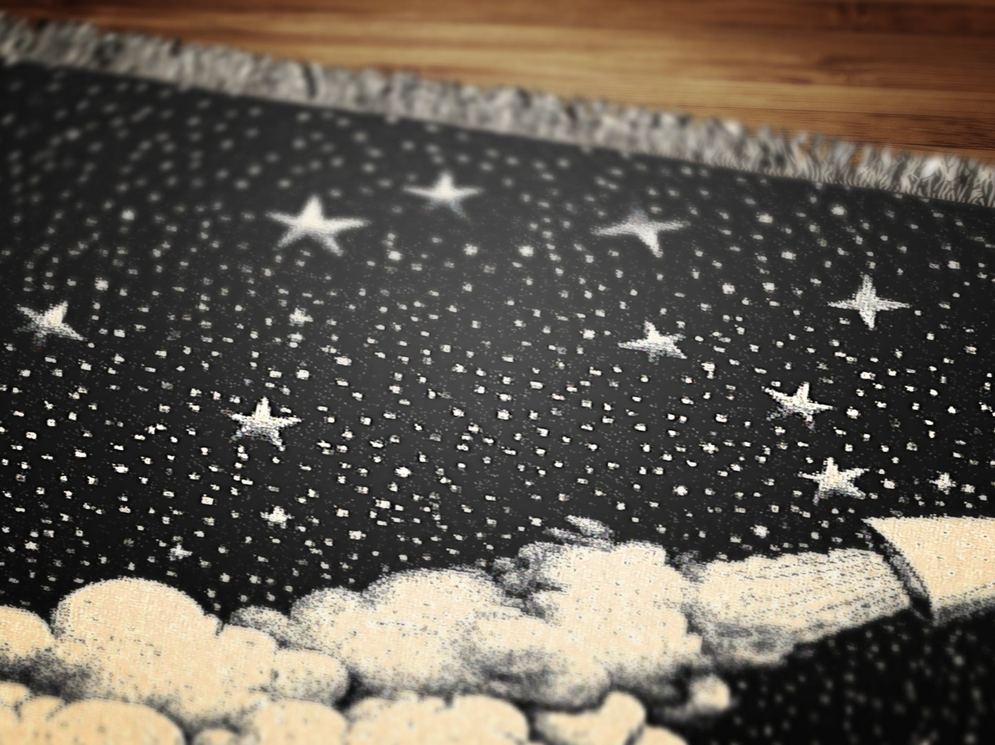 Cosmic Dreams Woven Blanket, Space Themed Throw for Stargazers, Cozy & Whimsigoth Decor, Night Sky Gift, Celestial Tapestry