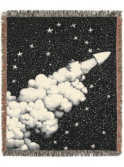 Cosmic Dreams Woven Blanket, Space Themed Throw for Stargazers, Cozy & Whimsigoth Decor, Night Sky Gift, Celestial Tapestry