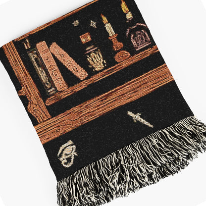 Cozy Book Nook Woven Blanket, Perfect Gift for Book Lovers, Cozy Home Decor, Reading Accessories, Unique Housewarming Present, Library