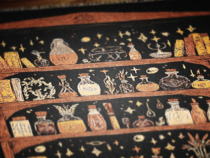 Witchy Shelf Woven Blanket, Skull Lover Throw Blanket, Spooky Whimsigoth Decor, Cotton Woven Throw For Witchy Gift, Witchy Decor