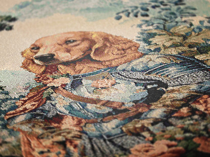 Medieval Dog Tapestry Blanket, Woven Throw Blanket, Knight Dog Wall Art, Renaissance Pet Portrait, Royal Pet Gift, Weird Housewarming Gift