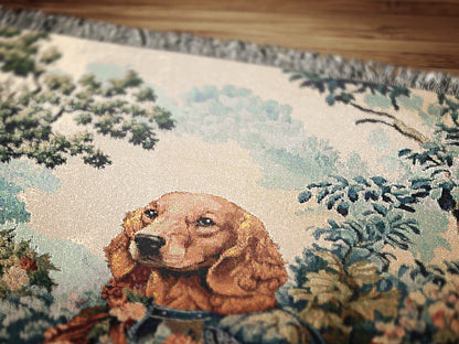 Medieval Dog Tapestry Blanket, Woven Throw Blanket, Knight Dog Wall Art, Renaissance Pet Portrait, Royal Pet Gift, Weird Housewarming Gift