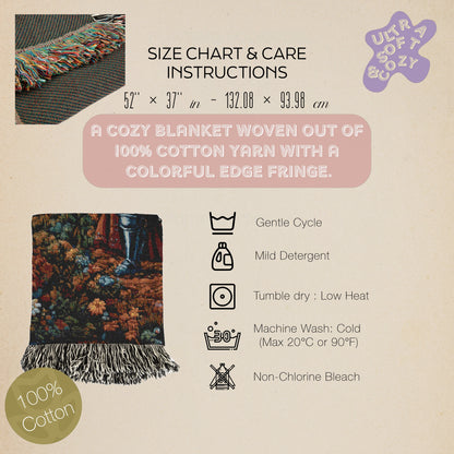 Medieval Cat Woven Throw Blanket, Funny Tapestry Knight Cat Wall Art, Renaissance Pet Portrait, Royal Cat Gift, Gothic Castlecore Home Decor