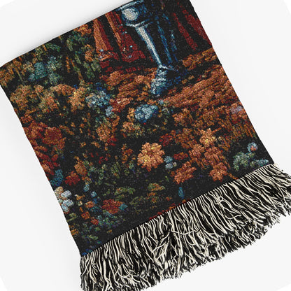 Medieval Cat Woven Throw Blanket, Funny Tapestry Knight Cat Wall Art, Renaissance Pet Portrait, Royal Cat Gift, Gothic Castlecore Home Decor