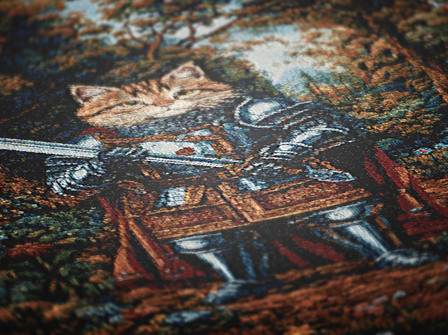 Medieval Cat Woven Throw Blanket, Funny Tapestry Knight Cat Wall Art, Renaissance Pet Portrait, Royal Cat Gift, Gothic Castlecore Home Decor