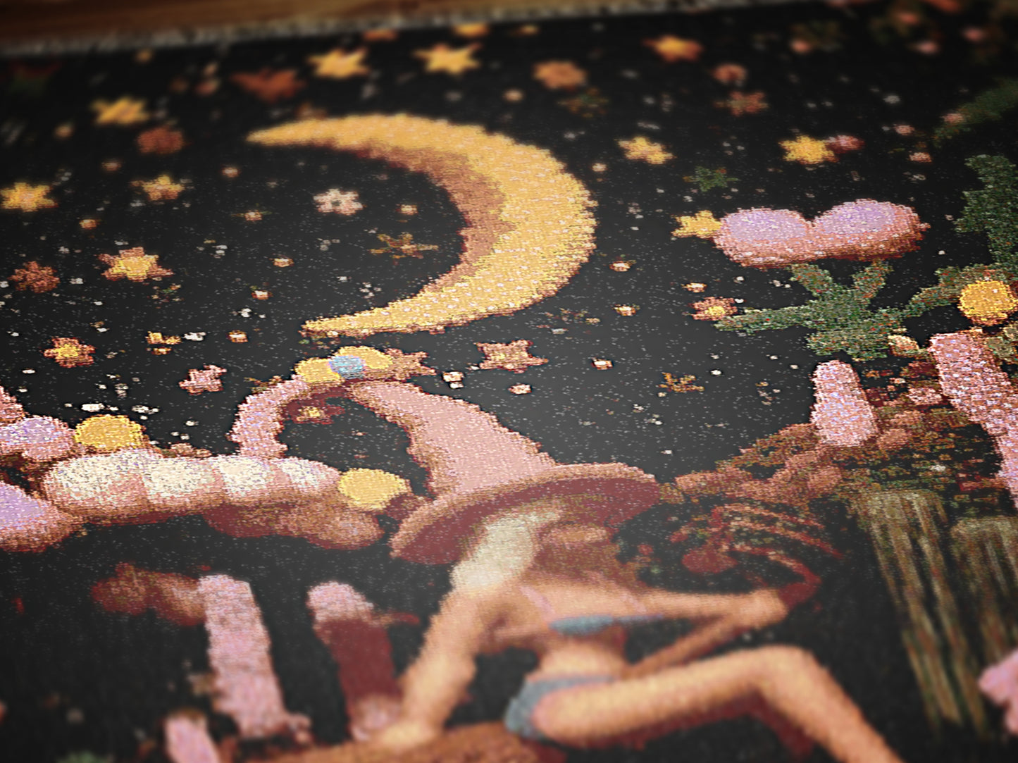 Dolly Witch Blanket, Woven Throw Blanket, Psychedelic Cottagecore Decor, Fantasy Witch Tapestry, Whimsigoth Wall Art, Celestial Witch Gift