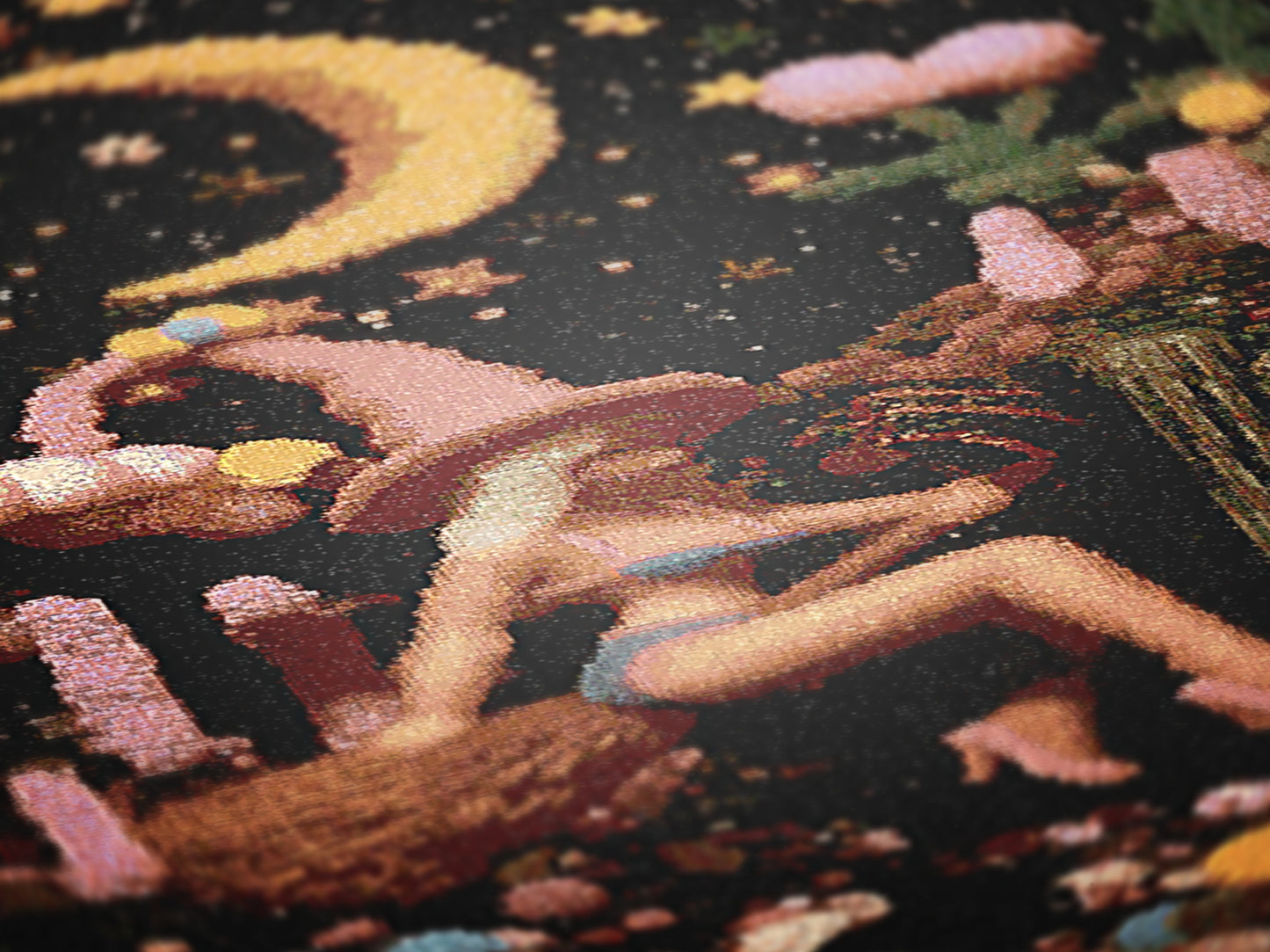 Dolly Witch Blanket, Woven Throw Blanket, Psychedelic Cottagecore Decor, Fantasy Witch Tapestry, Whimsigoth Wall Art, Celestial Witch Gift