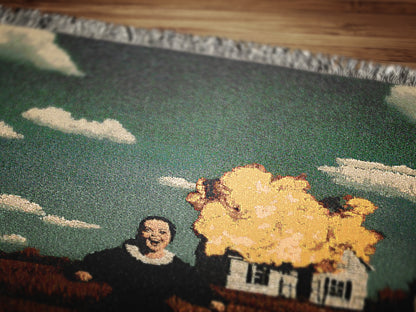 Medieval Dark Humor Woven Blanket, Gothic Horror Art, Surrealist Funny Tapestry, Creepy Home Decor, Weird Art Gift, Alternative Wall Hanging