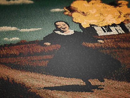 Medieval Dark Humor Woven Blanket, Gothic Horror Art, Surrealist Funny Tapestry, Creepy Home Decor, Weird Art Gift, Alternative Wall Hanging