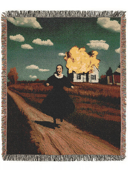 Medieval Dark Humor Woven Blanket, Gothic Horror Art, Surrealist Funny Tapestry, Creepy Home Decor, Weird Art Gift, Alternative Wall Hanging