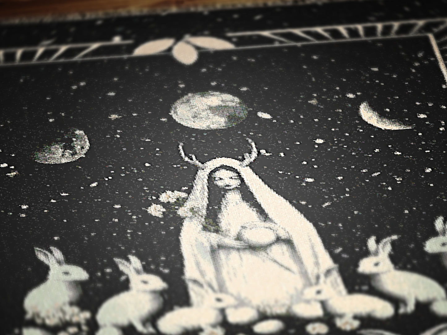 Ostara Woven Blanket, Pagan Moon Goddess, Witchy Home Decor, Dark Cottagecore Aesthetic, Gothic Tapestry, Spring Equinox Art