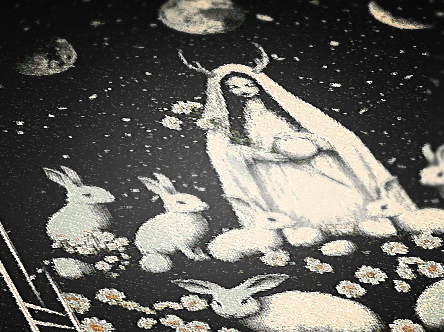 Ostara Woven Blanket, Pagan Moon Goddess, Witchy Home Decor, Dark Cottagecore Aesthetic, Gothic Tapestry, Spring Equinox Art