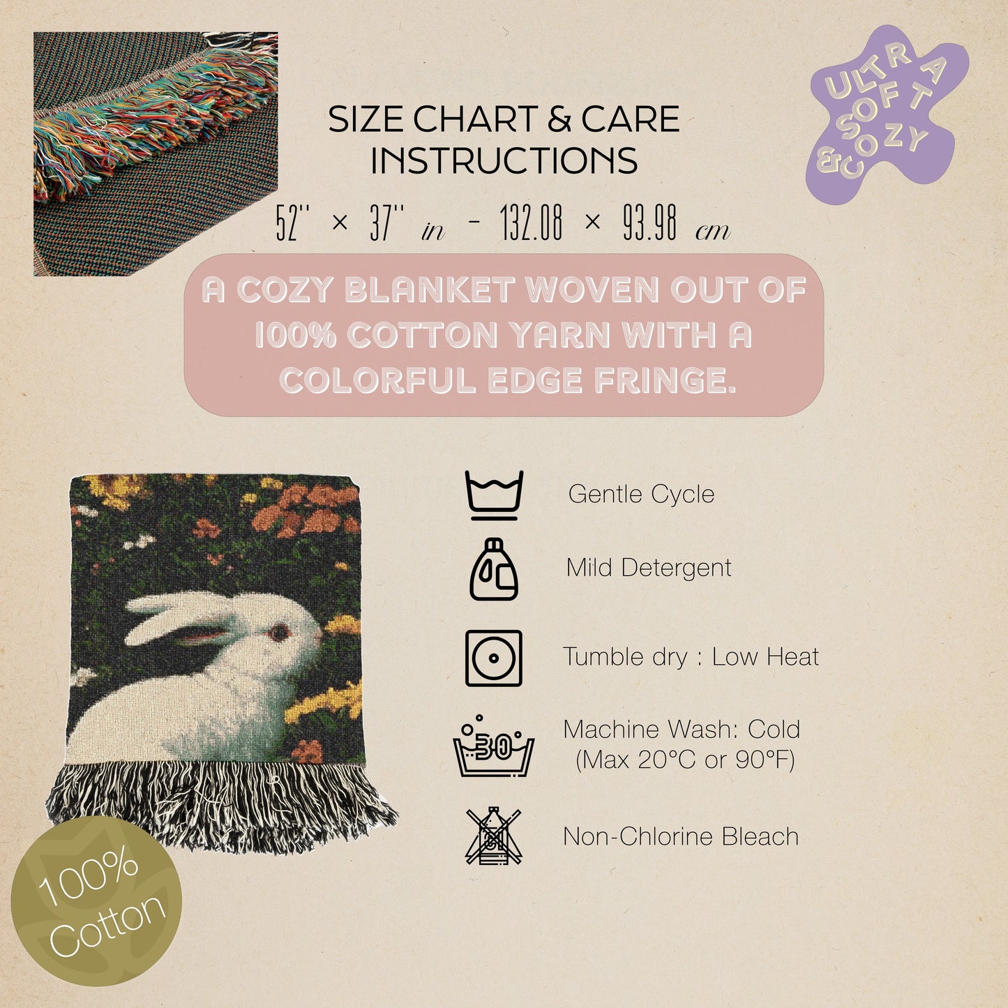 Moonlit Ostara In Garden Tapestry, Unique Art Blanket, Easter Bunny Decor, Mystical Nun Woven Throw, Pastoral Nature Art, Whimsigoth Decor