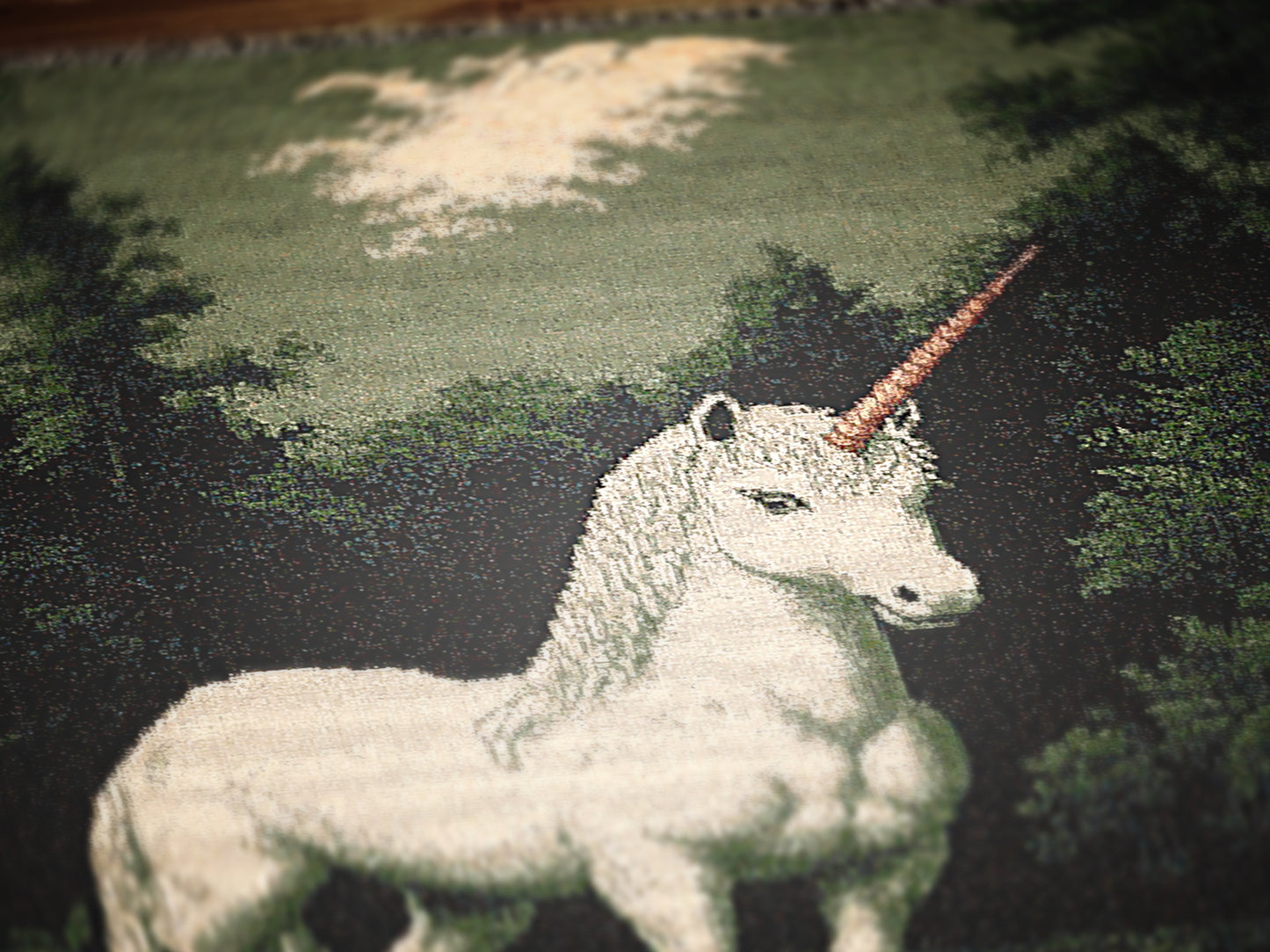 Unicorn Woven Blanket, Fantasy Cottagecore Decor, Mystical Forest Tapestry, Whimsigoth Decor, Fairycore Aesthetic, Mythical Horse Blanket