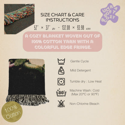 Medusa Woven Throw Blanket, Gothic Mythology Art, Dark Whimsigoth Decor, Serpent Hair Woman Blanket, Mythical Creature Tapestry